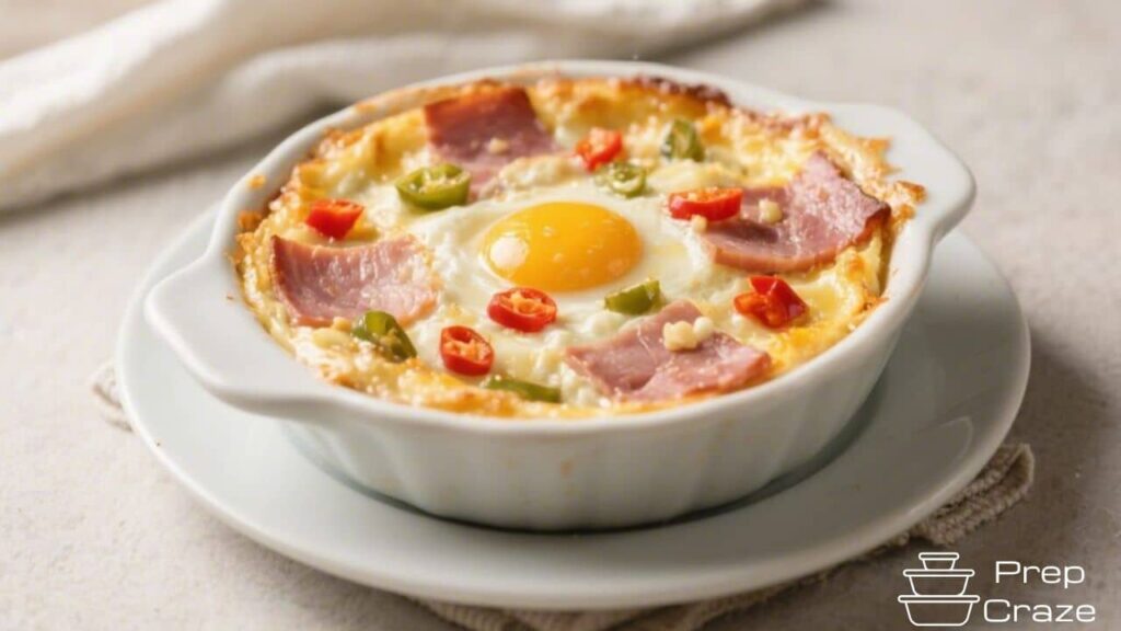 Ham, Cheese & Pepper Egg Bake