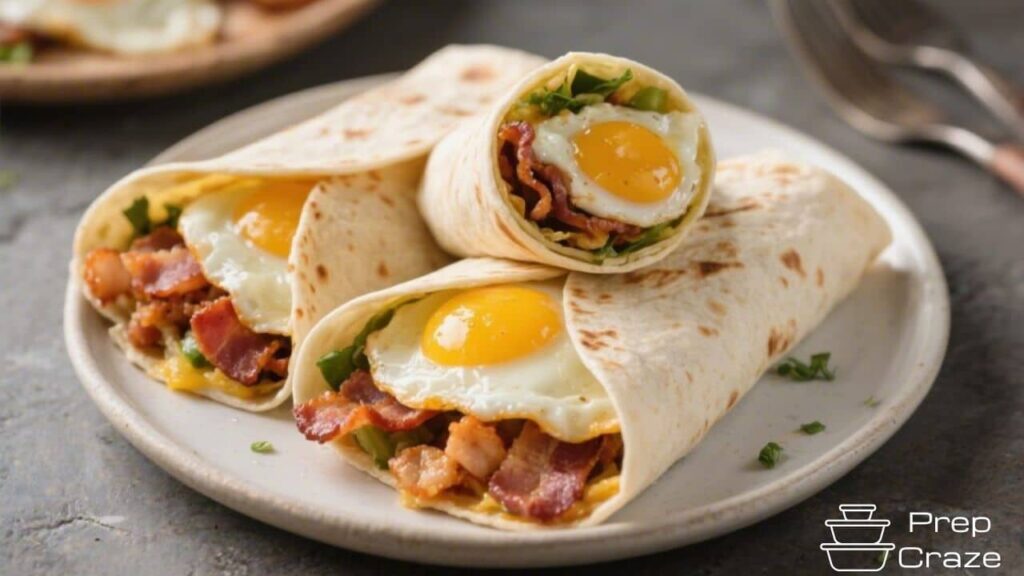 Classic Breakfast Burritos with Eggs & Bacon