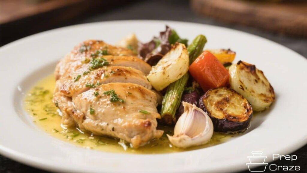Garlic Butter Chicken with Roasted Veggies