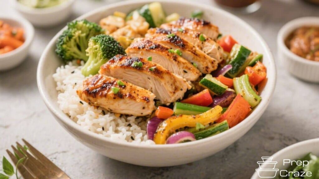 Grilled Chicken & Veggie Rice Bowls