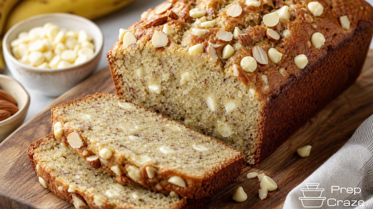 White Chocolate Almond Banana Bread – Soft, Sweet, and Comforting