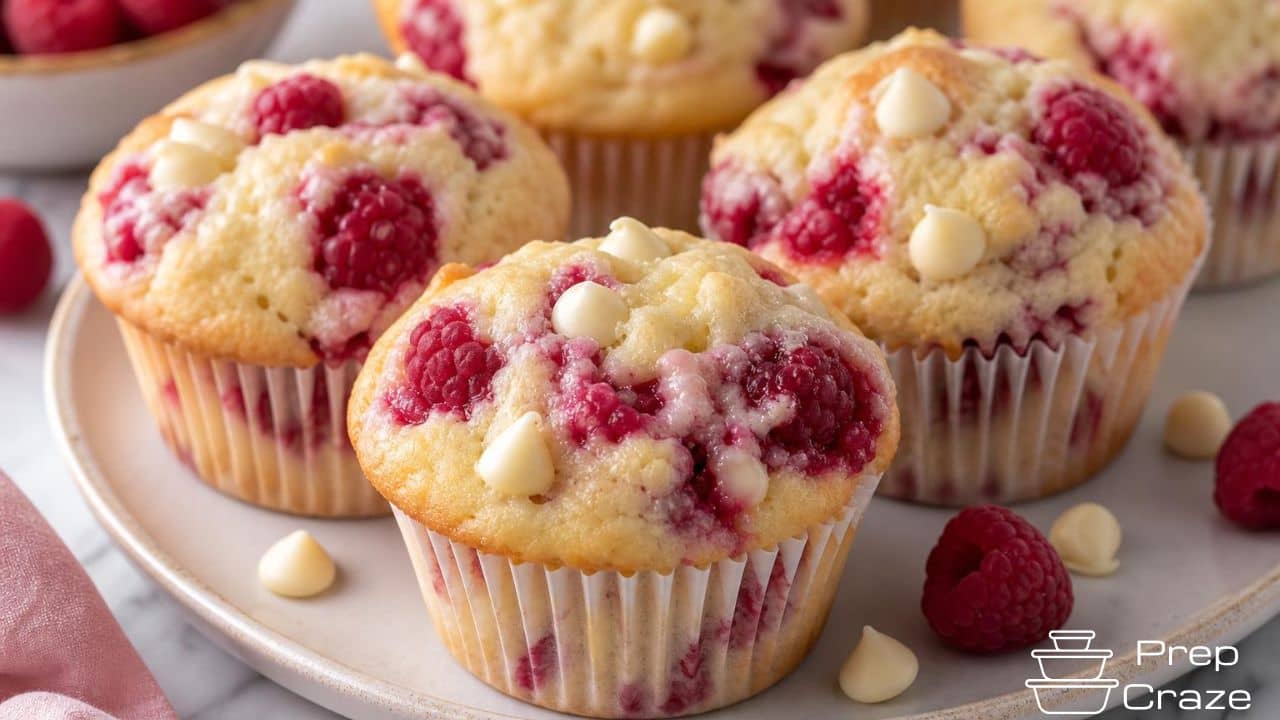 White Chocolate Raspberry Muffins – Tender, Bright, and Bakery-Worthy